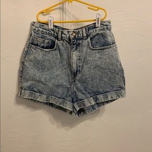 american apparel acid wash denim shorts